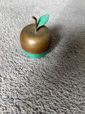 Brass and Green Apple Trinket Box